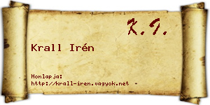 Krall Irén névjegykártya