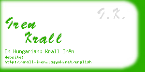 iren krall business card